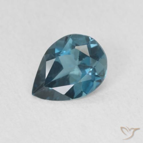 0.58ct Natürlicher London Blau Topas, Birnenform, VVS-VS