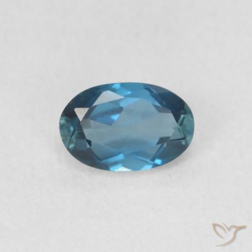 0.59ct Natürlicher London Blau Topas, Oval, VVS-VS