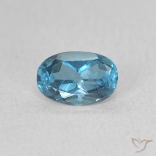 0.56ct Natürlicher London Blau Topas, Oval, VVS-VS