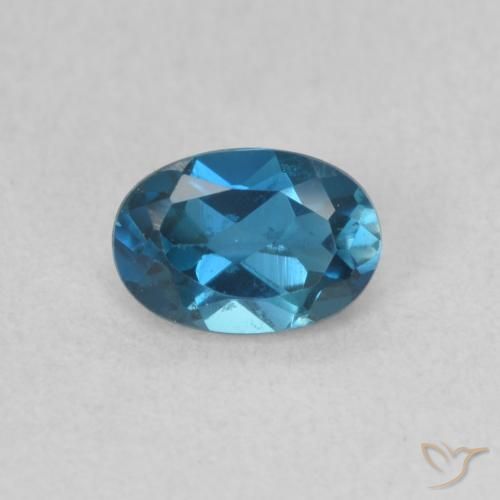 0.63ct Natürlicher London Blau Topas, Oval, VVS-VS