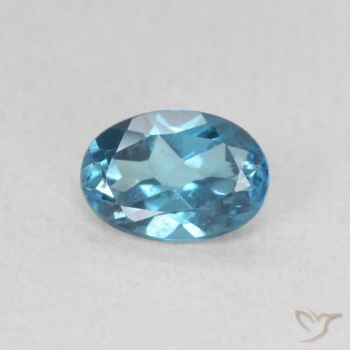 0.63ct Natürlicher London Blau Topas, Oval, VVS-VS, Photo A