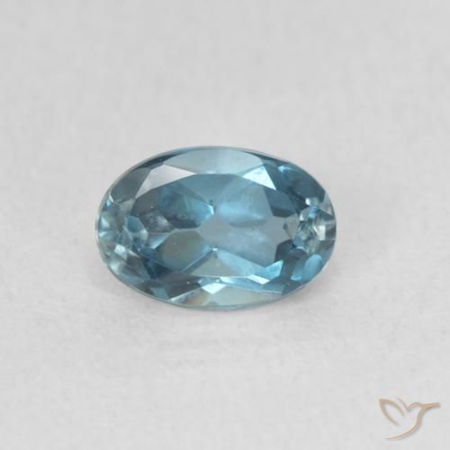 0.65ct Natürlicher London Blau Topas, Oval, VVS-VS