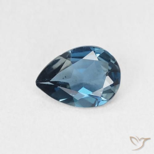 0.65ct Natürlicher London Blau Topas, Birnenform, VVS-VS