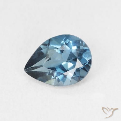 0.78ct Natürlicher London Blau Topas, Birnenform, VVS-VS