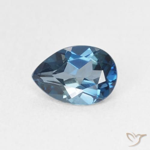 0.89ct Natürlicher London Blau Topas, Birnenform, VVS-VS