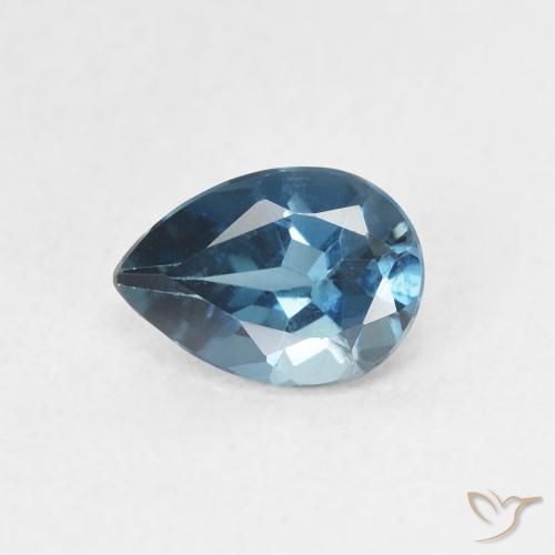 0.87ct Natürlicher London Blau Topas, Birnenform, VVS-VS