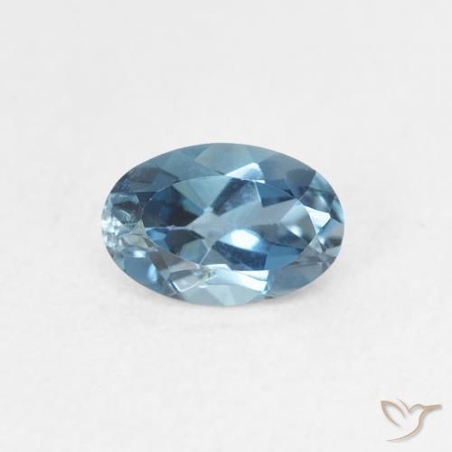 0.56ct Natürlicher London Blau Topas, Oval, VVS-VS
