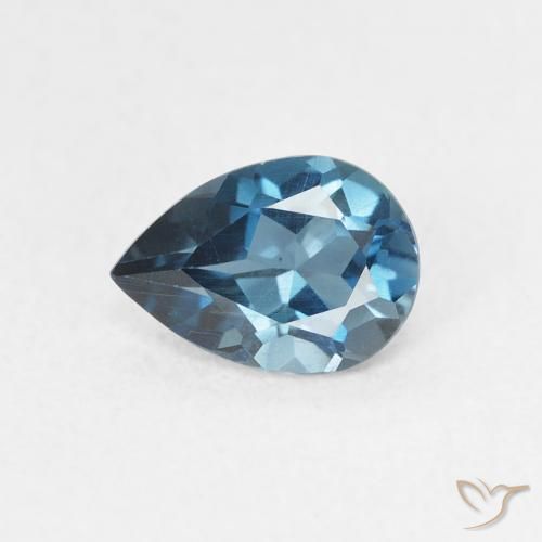 0.75ct Natürlicher London Blau Topas, Birnenform, VVS-VS