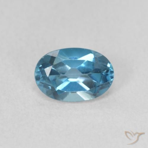 0.59ct Natürlicher London Blau Topas, Oval, VVS-VS