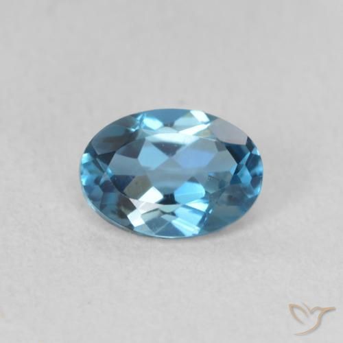 0.61ct Natürlicher London Blau Topas, Oval, VVS-VS