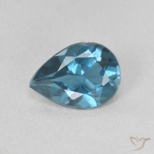 0.67ct Natürlicher London Blau Topas, Birnenform, VVS-VS
