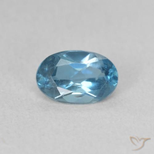 0.60ct Natürlicher London Blau Topas, Oval, VVS-VS