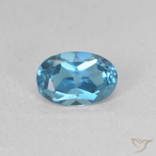 0.57ct Natürlicher London Blau Topas, Oval, VVS-VS