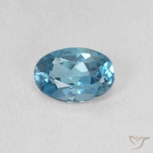 0.50ct Natürlicher London Blau Topas, Oval, VVS-VS