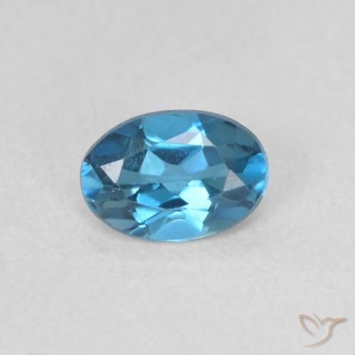 0.50ct Natürlicher London Blau Topas, Oval, VVS-VS