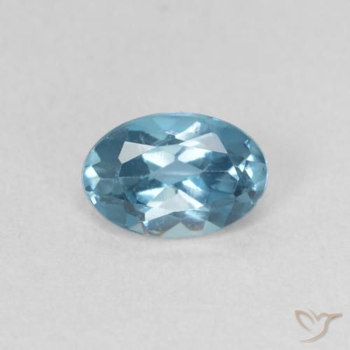 0.59ct Natürlicher London Blau Topas, Oval, VVS-VS