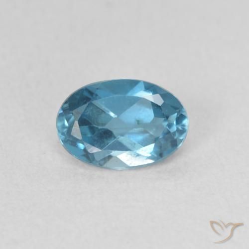 0.53ct Natürlicher London Blau Topas, Oval, VVS-VS