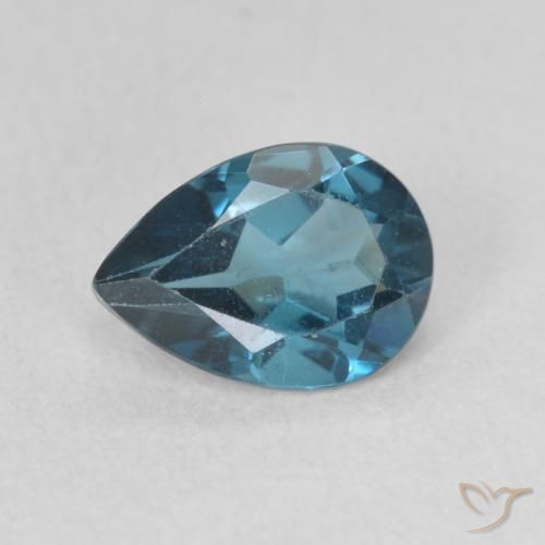 0.83ct Natürlicher London Blau Topas, Birnenform, VVS-VS