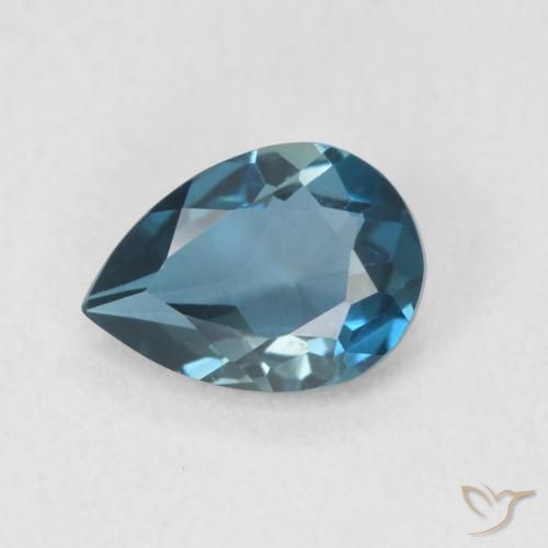 0.79ct Natürlicher London Blau Topas, Birnenform, VVS-VS