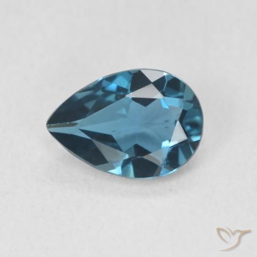 0.73ct Natürlicher London Blau Topas, Birnenform, VVS-VS
