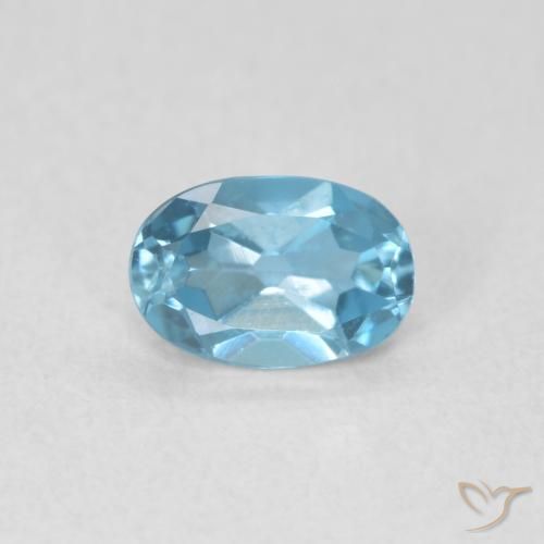 0.52ct Natürlicher London Blau Topas, Oval, VVS-VS