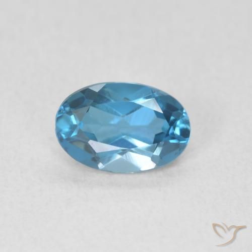 0.57ct Natürlicher London Blau Topas, Oval, VVS-VS