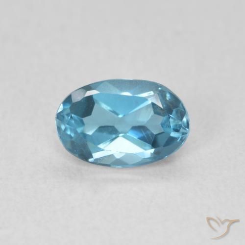 0.59ct Natürlicher London Blau Topas, Oval, VVS-VS