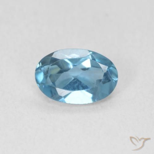 0.59ct Natürlicher London Blau Topas, Oval, VVS-VS