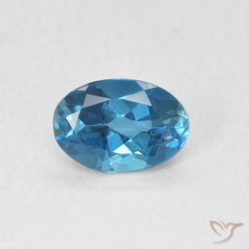 0.62ct Natürlicher London Blau Topas, Oval, VVS-VS