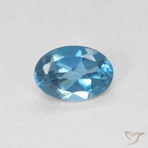 0.58ct Natürlicher London Blau Topas, Oval, VVS-VS