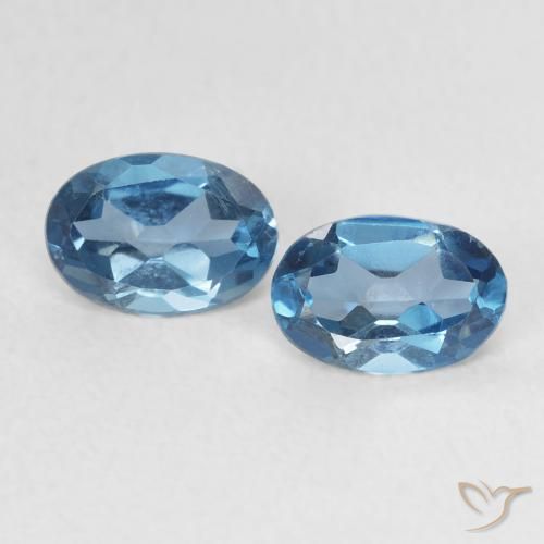 1.10ctw Natürlicher London Blau Topas, Oval, VVS-VS