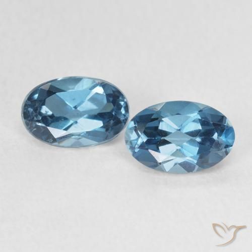 1.25ctw Natürlicher London Blau Topas, Oval, VVS-VS