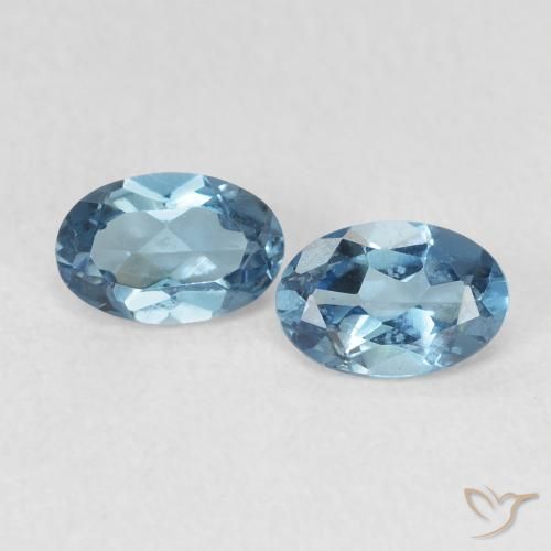 0.98ctw Natürlicher London Blau Topas, Oval, VVS-VS