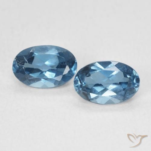 1.20ctw Natürlicher London Blau Topas, Oval, VS
