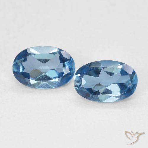 1.13ctw Natürlicher London Blau Topas, Oval, VS