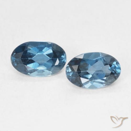 0.97ctw Natürlicher London Blau Topas, Oval, VS