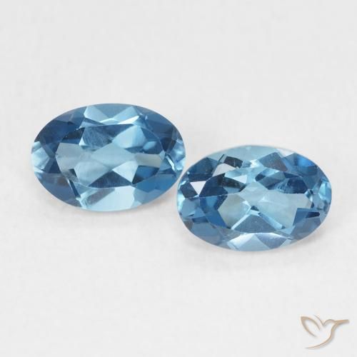 1.19ctw Natürlicher London Blau Topas, Oval, VS