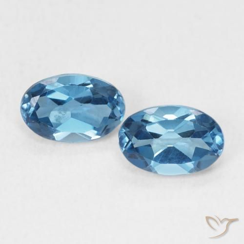 1.17ctw Natürlicher London Blau Topas, Oval, VVS