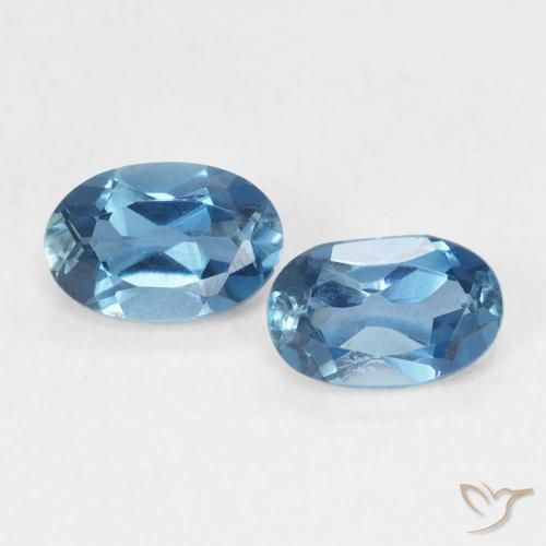 1.19ctw Natürlicher London Blau Topas, Oval, VVS