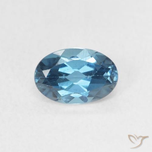 0.56ct Natürlicher London Blau Topas, Oval, VVS-VS