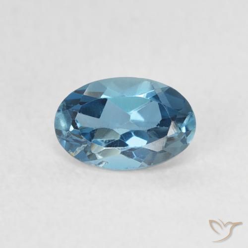 0.58ct Natürlicher London Blau Topas, Oval, VVS-VS