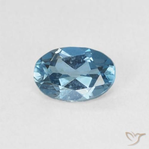 0.57ct Natürlicher London Blau Topas, Oval, VVS-VS