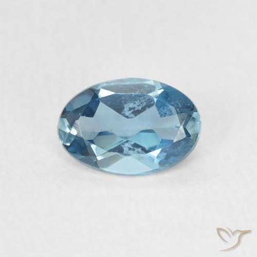 0.54ct Natürlicher London Blau Topas, Oval, VVS-VS