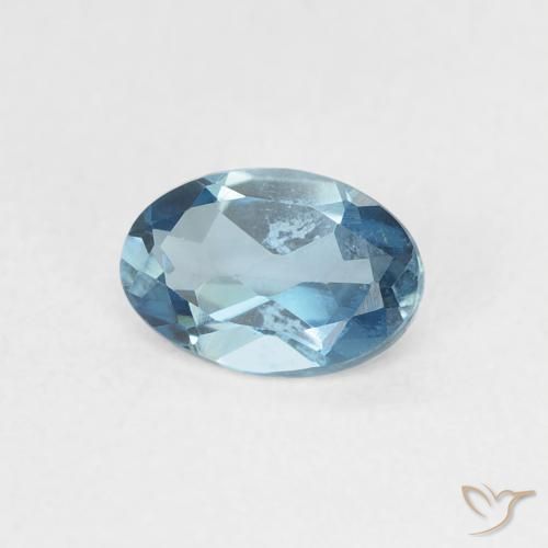 9,17 ctw natürlicher London Blau Topas, Oval, VVS-VS