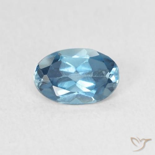 0.52ct Natürlicher London Blau Topas, Oval, VVS-VS
