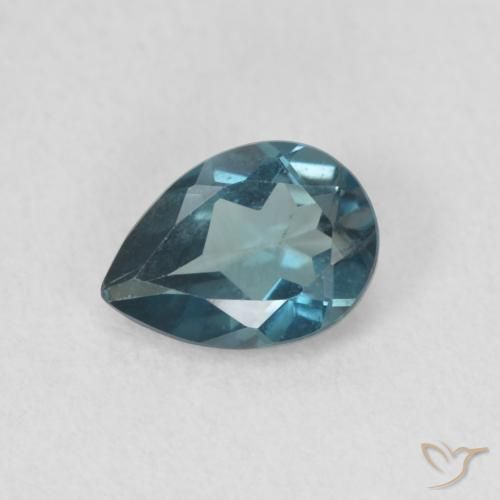 0.80ct Natürlicher London Blau Topas, Birnenform, VS