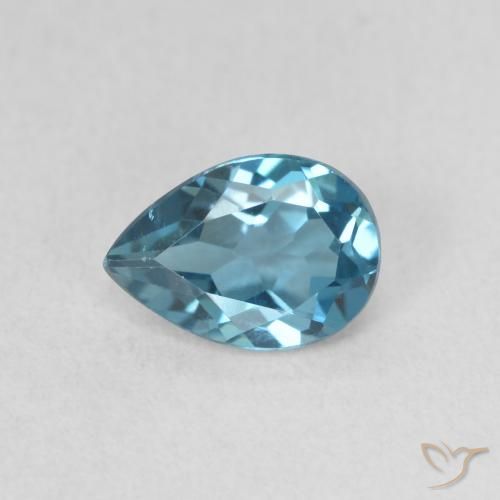 0.78ct Natürlicher London Blau Topas, Birnenform, VVS