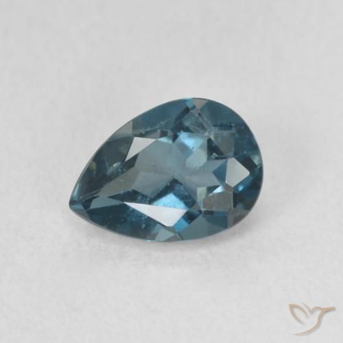 0.86ct Natürlicher London Blau Topas, Birnenform, VS