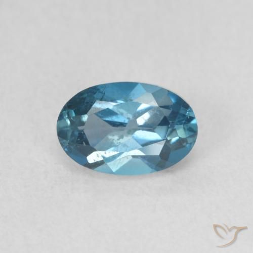 0.66ct Natürlicher London Blau Topas, Oval, VS