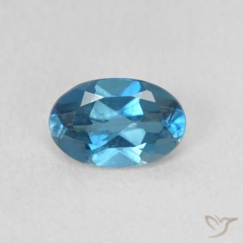 0.51ct Natürlicher London Blau Topas, Oval, VVS